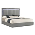 thumbnail image 2 of Elara Queen 4PC Set - Manufactured Wood - Gray & LED Marble Accent Headboard, 2 of 14