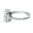 thumbnail image 3 of BERRICLE Sterling Silver Halo Wedding Engagement Rings Cushion Cut Cubic Zirconia CZ Promise Ring for Women, Rhodium Plated Size 9.5, 3 of 9