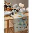 thumbnail image 6 of Nautical Boats Blue Table Runner Cotton Linen 36 Inch Holiday Dresser Scarves, Coastal Ocean Vintage Hot Balloons Tablerunner for Kitchen Coffee Dining Bedroom Dinner Scarf Décor 13''x36'', 6 of 9