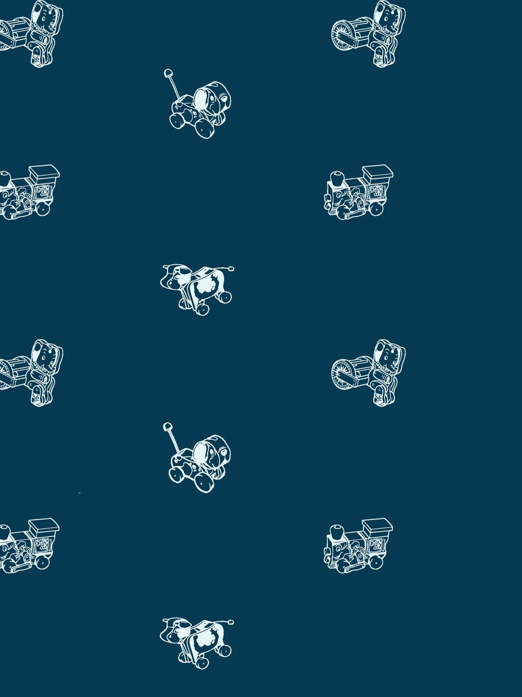 Pull Toys Removable Vinyl Wallpaper By Fisher-Price - Indigo