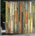 thumbnail image 4 of Ambesonne Wooden Print Shower Curtain, Brownish Rustic Art, 69"Wx75"L, Sepia Taupe, 4 of 5