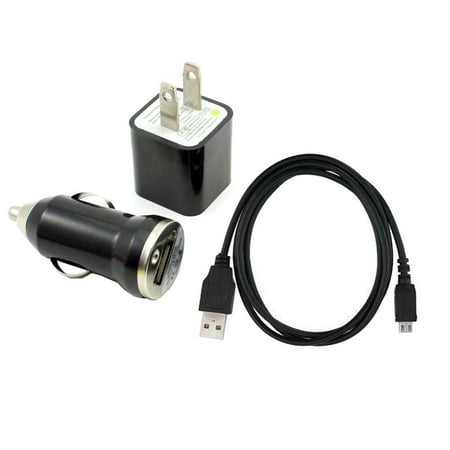 Importer520 Black Mini USB Home Wall + Car Charger + Micro USB Data Sync / Battery Charge Cable For Motorola DROID RAZR 4G Android Phone (Verizon (Best Battery Saver For Android Phone)
