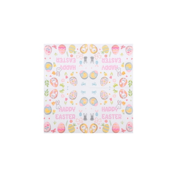 Happy Easter Napkins – Disposable Paper Napkins with Easter Bunny & Egg Prints, Eco-Friendly Table Decor for Easter Party, 3-Ply, 200 Count
