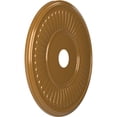 thumbnail image 2 of Ekena Millwork 22"OD x 3 1/2"ID x 1"P Berkshire Thermoformed PVC Ceiling Medallion (Fits Canopies up to 10 1/8"), Universal Aged Metallic Vintage Gold, 2 of 10