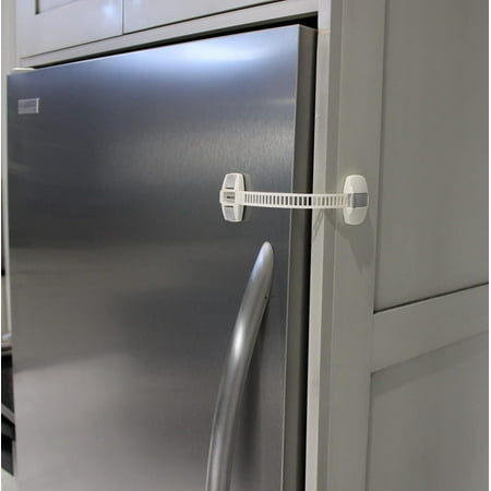 Set of 2 Adjustable Self-Adhesive Safety Closet and Drawer Locks - Keep Your Kids and Toddlers Safe from Drawers, Cabinets, Toilets, Refrigerator and Appliances