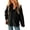 Black, variant on Womens Sherpa Jackets Fuzzy Hooded Zip Up Coats Casual Solid Long Sleeve Fleece Shacket Jacket Outerwear with Pockets