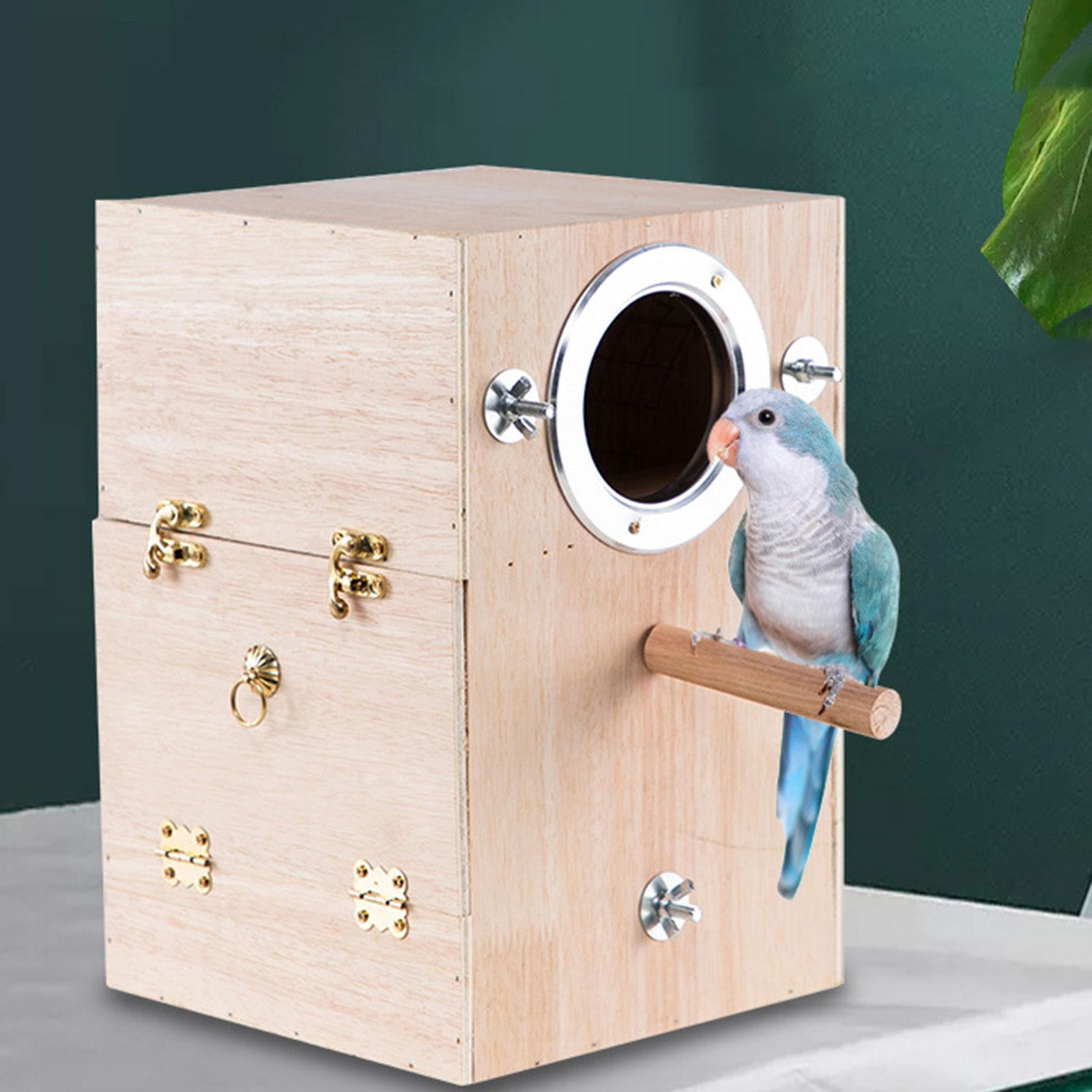 Parrot Breeding Box Bird House Parakeet Hatching Cage for Budgie Left Hanging