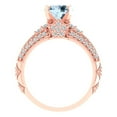 thumbnail image 4 of 1.99 ct Brilliant Round Cut Blue Zircon 18K Rose Gold Solitaire with Accents Engagement Bridal Wedding Ring Band Set size 6.75, 4 of 7