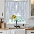 thumbnail image 6 of Light Blue Botanical Swag Valances for Windows 2 Pack, Kitchen Window Curtains 36 Inch Length, Pastoral Elegant Spring Floral Privacy Swag Curtains for Living Room/Bathroom with Rod Pocket 36"x36", 6 of 8