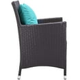 thumbnail image 4 of Modway Convene Ensemble de 3 Pcs Mobilier de Patio Extérieur, Foyer en Espresso Turquoise, 4 of 9