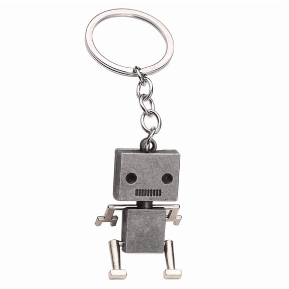 Vintage Robot Keychains For Men And Boys Metal Robot Charms Funny 3D Accessories for Birthday Or Christmas Gifts