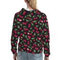 thumbnail image 7 of Lsque Ripe Red Cherry Pattern Casual Women's Hoodie,Hooded Sweatshirt with Kangaroo Pocket,Pullover Hoodie with Eye-catching Drawstrings-X-Large, 7 of 7
