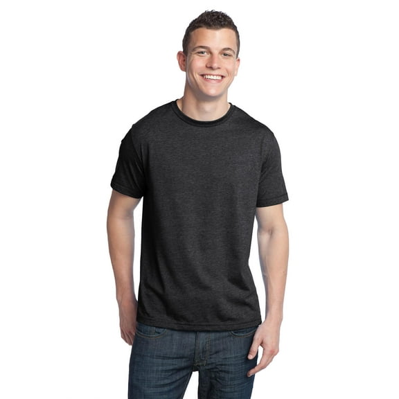 District Young Mens Tri Blend Crew Neck Tee-XS (Navy Heather)
