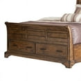 thumbnail image 4 of Benzara 2-Drawer Mid-Century Solid Wood California King Size Bed in Brown, 4 of 5