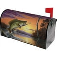 thumbnail image 2 of Bass Fish Mailbox Cover Mailbox Wraps, Waterproof Mailbox Covers Magnetic Post Box Cover Large Size 25.5"(L) x 21"(W) Garden Yard Outside Farmhouse Home Decor, 2 of 6