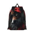 thumbnail image 3 of Daiia Mysterious Hooded Wolf Vintage Canvas Backpack for Men and Women ,Hiking Backpack,Travel Laptop Bag for School,Large Capacity Backpack-Small, 3 of 7