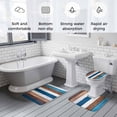 thumbnail image 6 of Vintage Wood Bathroom Rugs Set Retro Country Farmhouse Blue Brown White Wood Grain Non Slip Absorbent Soft Bath Mats 3 Piece Set with Bathroom Rug, U-Shaped Floor Mat, Toilet Seat Cover Small Size, 6 of 9