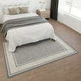 thumbnail image 5 of Ottomanson Border Area Rug 5' x 6'6" - Non Slip Low Pile Carpet, Light Gray, 5 of 9