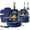 Blue, variant on Blue & Gold 15-Piece Ceramic Non-Stick Cookware Set, PFAS-Free & Food Safe, Detachable Heat-resistant Handles, Smooth Non-stick Surface, Easy Clean & Dishwasher Safe, Universal Compatibility Fits Ind