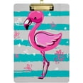 thumbnail image 1 of FMSHPON Pink Flamingo Blue Stripes Clipboard Hardboard Wood Nursing Clip Board and Pull for Standard A4 Letter 13x9 inches, 1 of 7