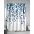 thumbnail image 5 of Eucalyptus Blue Shower Curtain Set, Waterproof Shower Curtains for Bathroom, Farmhouse Leaves Summer Spring Washable Fabric Cloth Bath Curtain for Bathtub Decoration with Hooks 72x78 Inches, 5 of 6
