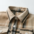 thumbnail image 5 of KYAIGUO Button Down Flannel Plaid Jacket Shacket for Kids Boy Girls Coats Shacket Cardigan Top Toddler Boys Girls Plaid Shirt 3M-12Y, 5 of 9