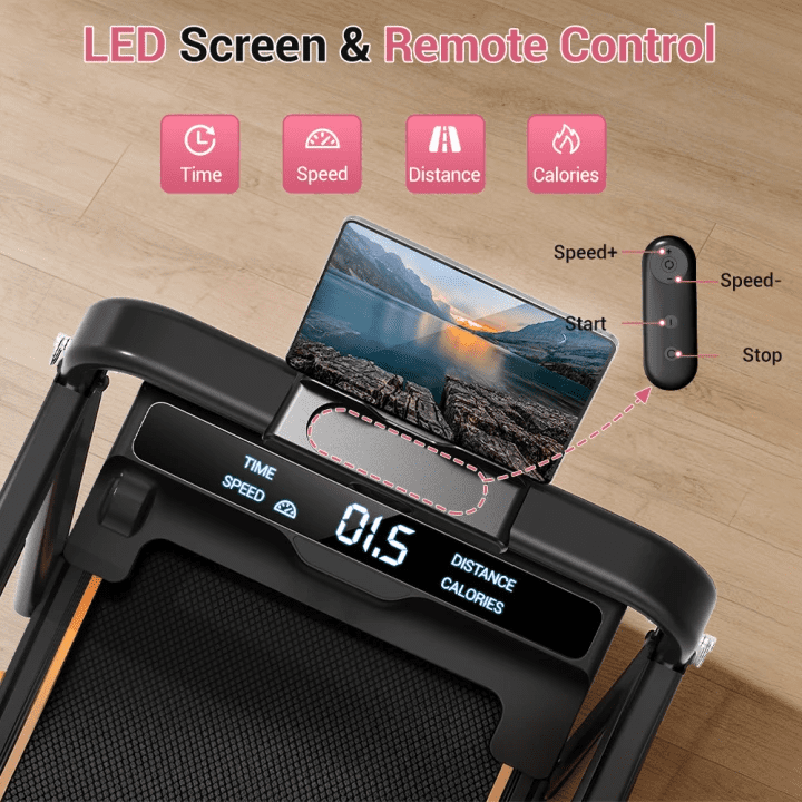 SONITU Powerful 2.5HP Walking Pad with 15% Incline, 6.3MPH Treadmill for Home, Compact Design with LED Display, Supports 300Lbs