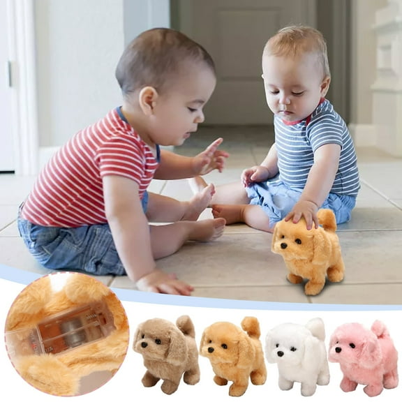 4Pcs Walking Talking Toy Dog Under $5! Yrmaups Simulation Walking Puppy Toy, Electric Pet Dog that Barks and Moves, Plush Animated Toy Dog forchildren, Realistic Dog Toy with Sound and Motion