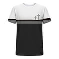 thumbnail image 5 of Stamzod Men's Fashion Patchwork Printing Summer Round Neck Short Sleeve Shirts Casual Loose Plus Size Tshirts Shirts for Men Black XL, 5 of 5
