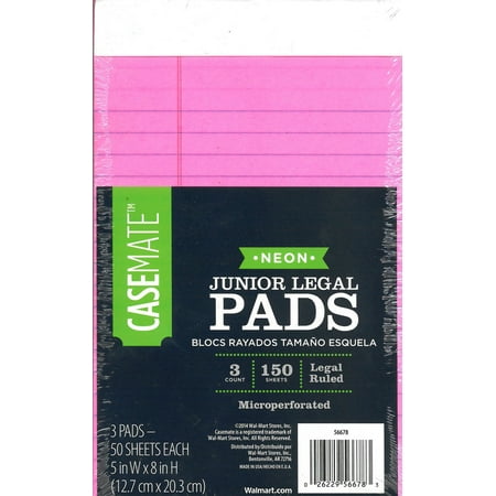 Cambridge Legal Pads - Casemate⢠Neon Junior Legal Pads 3 ct Pack