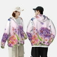 thumbnail image 4 of Gaeub Flowers And Colorful Butterflies Men's and Women's UPF 50+ Long-Sleeved Sun Protection Clothing, Fishing Shirt Long Sleeve Zip-X-Large, 4 of 7