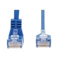thumbnail image 3 of Tripp Lite Down-Angle Cat6 Gigabit Molded Slim UTP Ethernet Cable (RJ45 Right-Angle Down M to RJ45 M), Blue, 10 ft. - Patch cable - RJ-45 (M) to RJ-45 (M) down-angled - 10 ft - UTP - CAT 5/5e/6 - molded, stranded - blue, 3 of 6