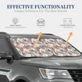 thumbnail image 3 of Kdxio Tropical Leaves Print 2-Piece Sun Shade Front Windshield - Foldable Car Front Window Sunshades for Most Sedans SUV Truck, 3 of 6