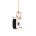 thumbnail image 3 of Clara Pucci 18K Rose Solid Hypoallergenic Gold 2.5Ct Natural Onyx Princess Cut Solitaire Designer Necklace Pendant For July, 3 of 7