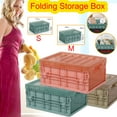 thumbnail image 4 of Large Storage Bins with Lids,Clear Plastic Storage Bins,Plastic Folding Storage Container Basket Crate Box Stack Foldable Organizer Box,Cloth Storage Bins Organizer with Lids,Foldable(Blue S), 4 of 6