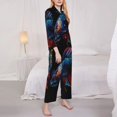thumbnail image 3 of Bingfone Colorful Betta Fish Print Womens Pajama Sets,Long Sleeve Loungewear Pajamas Set-Small, 3 of 7