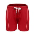 thumbnail image 5 of Bloomae Womens Sweat Shorts Cotton Lounge Shorts Loose Casual Comfy Athletic Workout Shorts Trendy Drawstring High Waist Running Shorts with Pockets Red XL, 5 of 7