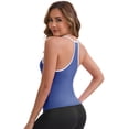 thumbnail image 2 of DARING DIVA Women's Colorblock Ice Silk Spaghetti Straps V Neck Tank Top XL Blue, 2 of 6