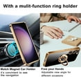 thumbnail image 3 of Compatible with Samsung Galaxy S23 5g Case Cell Phone Ultra Slim Thin with Ring 360°Finger Stand Metal Electroplated Soft TPU Frame Full Body Shock-Absorption Bumper Hard Back Mobile Cover-Black, 3 of 7