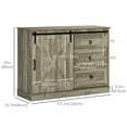 thumbnail image 3 of HOMCOM Sliding Barn Door Farmhouse Buffet Cabinet, Kitchen Sideboard, 3 of 10