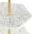 thumbnail image 4 of DecMode 12" x 23" White Ceramic Terrazzo 3 Tiered Server with Gold Base, 1-Piece, 4 of 8