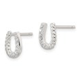 thumbnail image 3 of Auriga Fine Jewelry 925 Sterling Silver E-Coating Cubic Zirconia Horseshoe Stud Earrings for Women, 3 of 5