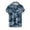 Blue, variant on ZRGHAOYLQ Men's Slim Fit Palm Tree Printed Hawaiian Button-Down Dress Shirt Short Sleeve Lapel Beach Tshirts Plus Size Summer Tropical Vacation Shirts