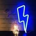 thumbnail image 2 of Sinhoon USB/Battery Powered Lightning Shaped Neon Sign Lamp, Decorative Night Light Wall Decor for Wall Bedroom Birthday Party Christmas Halloween Valentine's Day Game Room Wedding Decoration (Blue), 2 of 6
