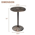 thumbnail image 4 of IVV 40-Inch H Cast Iron Bar Height Patio Table - 26-Inch Tabletop Diameter - Bronze Color, 4 of 9