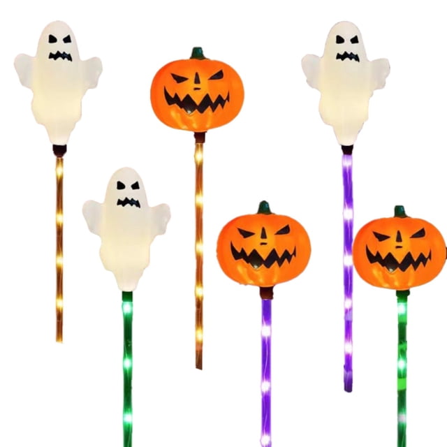 6 Piece Jack O ' Set For Halloween Decorations Outdoors Color Changing Outdoor Halloween Lights For Halloween Party Porch Patio Decorations