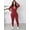 Burgundy, variant on Women's Ribbed Zip Front Jumpsuit, Long Sleeve One Piece Workout Bodysuit for Fitness and Activewear
