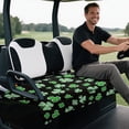 thumbnail image 5 of XYZCANDO Green Shamrock 2 Passenger Golf Cart Seat Cover | Non-Slip Washable Terry Cloth with 4 Storage Pockets | Fits EZGO Club Car Yamaha, 5 of 8