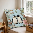 thumbnail image 6 of Embroidered Throw Pillow Covers - 18x18 inch Decorative Pillow Covers with Zipper Aesthetic Cute Design Boho Summer Linen Throw Pillowcases for Living Room Couch Sofa Bed, Flower Animal, 6 of 6