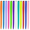 thumbnail image 5 of 12 Pcs Colored Party Highlights Colorful Clip In Hair Extensions, 22 Inch Straight Synthetic Hairpieces, Rainbow, 5 of 5